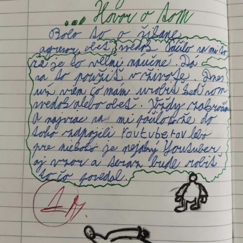 Žiak počas predstavenia Nedaj sa, hovor o tom!